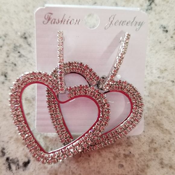 CRYSAL HEART EARRINGS - Picture 3 of 5